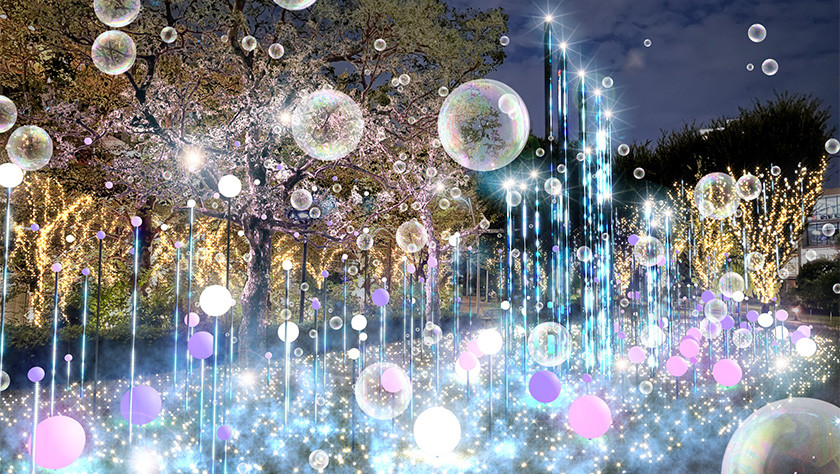 街に雪が降り積もっていくエリア