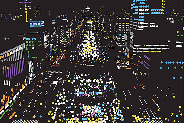 「北海道新幹線開業カウントダウンステーション」「丸シールで札幌の夜景を描こう！」