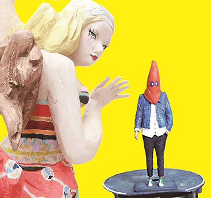 【アートコンペ受賞者】尾花賢一さんがグループ展「踊れ彫刻 -覆面男と服好き女-」に参加しています。