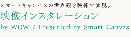 スマートキャンバスの世界観を映像で表現。
映像インスタレーション
by WOW / Presented by Smart Canvas