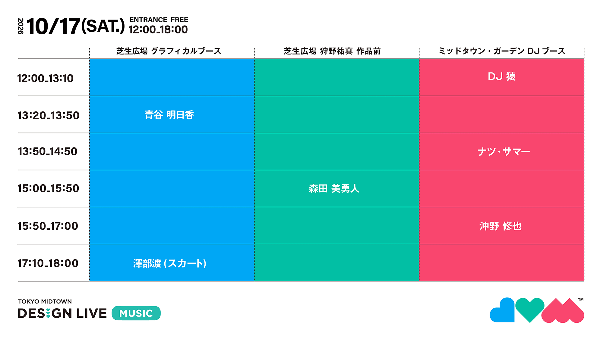 10月17日のタイムテーブル
