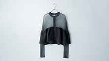 POTTERY MOHAIR LUCENT GLITTER BUST FLARE CARDIGAN