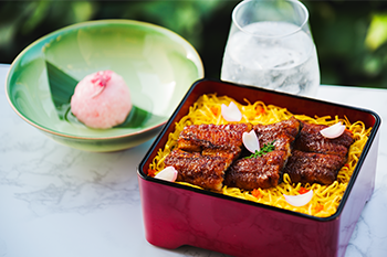 うなぎ彩りちらし重／ROKU〈六〉ジンソーダ