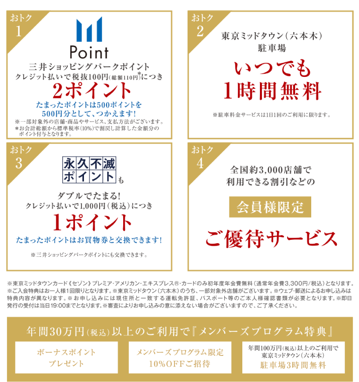 東京ミッドタウンカード《セゾン》お切替 ポイントプレゼントキャンペーン