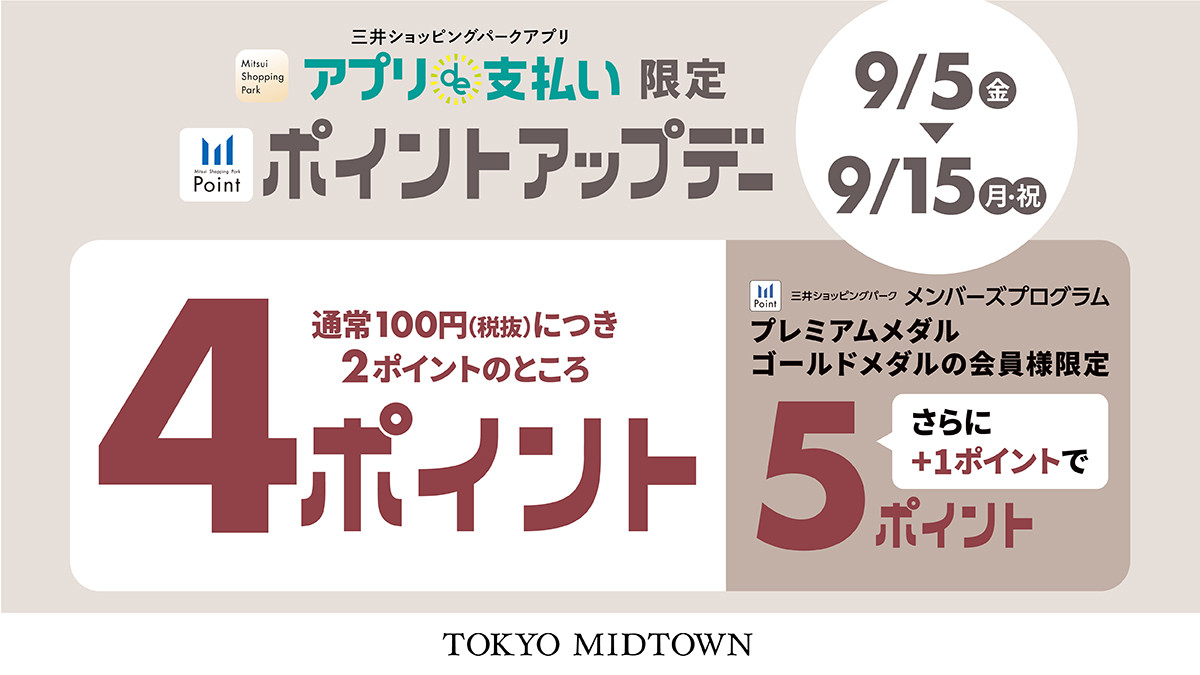 三井ショッピングパークアプリ「アプリde支払い」ポイントアップキャンペーン