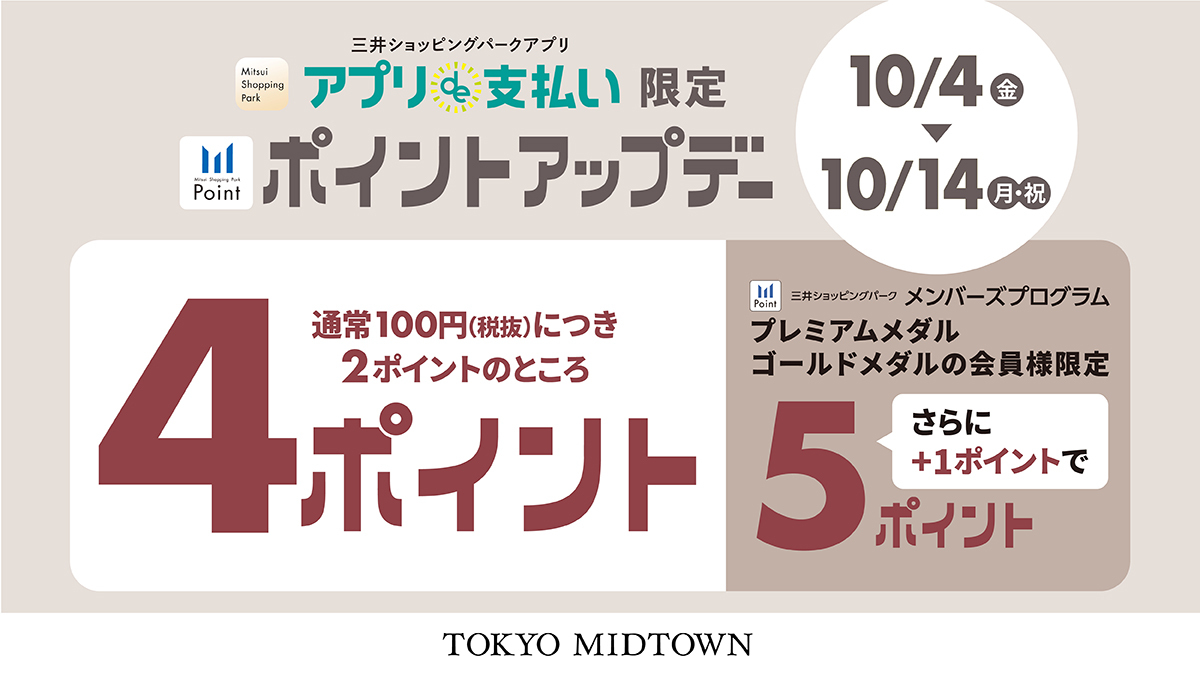 三井ショッピングパークアプリ「アプリde支払い」ポイントアップキャンペーン