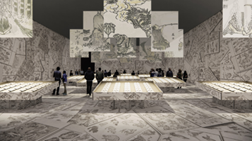 建築家・田根剛氏による『北斎漫画』展示プラン