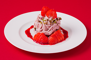 苺のホワイトチョコモンブラン