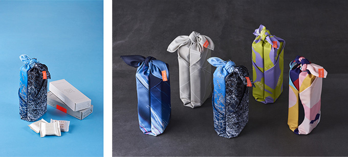 【アートコンペ受賞者】金子未弥さんがTOKYO MIDTOWN AWARDで制作した作品が、株式会社BAKEのPRESS BUTTER SAND贈答用セットの風呂敷のデザインに採用