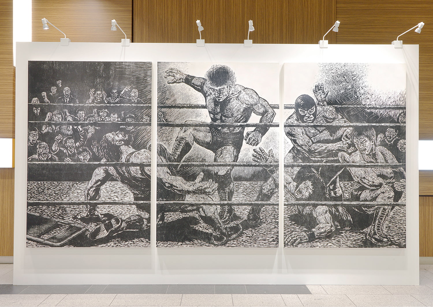 プロレス版画ー見立て兄川大合戦之図ー