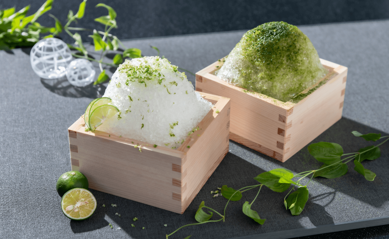 天然水かき氷 抹茶/すだち/いちごミルク