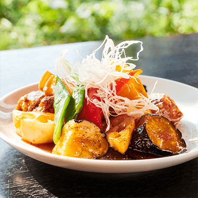 彩り野菜と豚肉の黒酢炒め